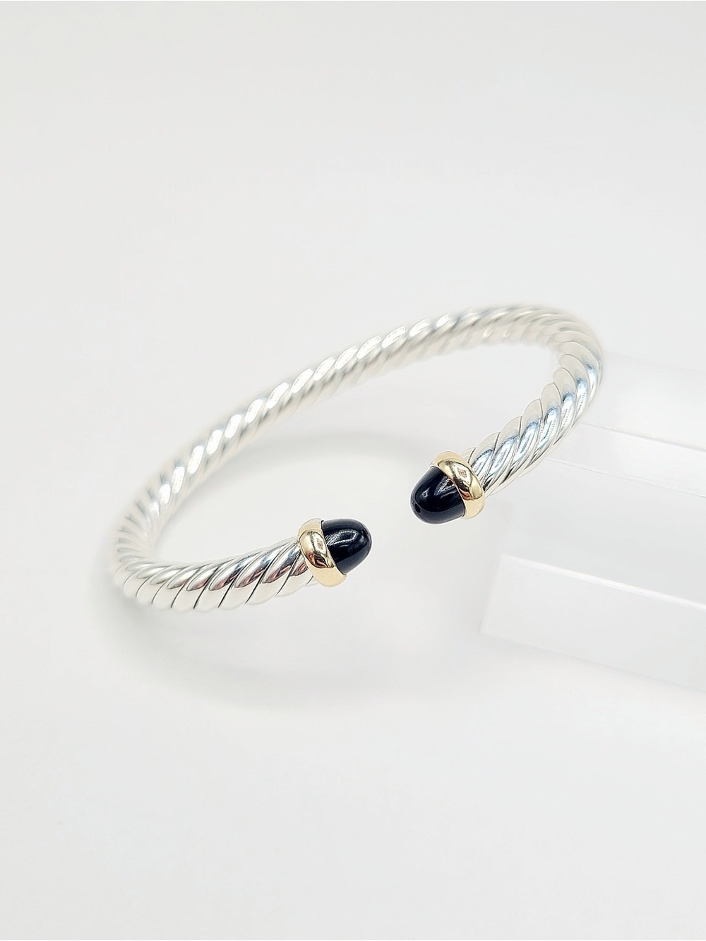 David Yurman Cable Flex With Black Onyx and Gold , 6mm